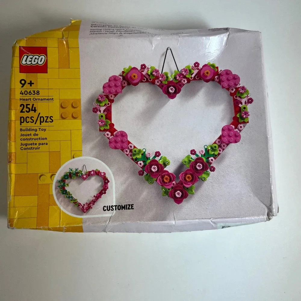 Lego heart ornament